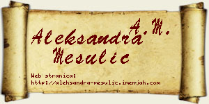 Aleksandra Mesulić vizit kartica